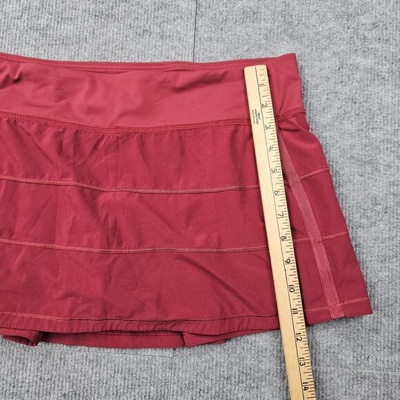Lululemon Pace Rival Skirt Womens 10 Red Athletic Tennis Preppy Lined Athleisure - Picture 3 of 8